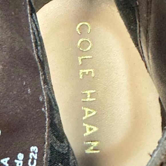 New Cole Haan Holis Brown Suede Bootie Gold Buckle Side Zip W29147 Women's 6B - Picture 12 of 13